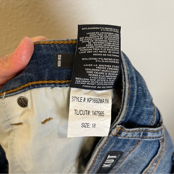 KUT from the Kloth Donna High Rise Fab Ab Ankle Skinny Jeans Size 18 Raw Hem - Picture 6 of 12